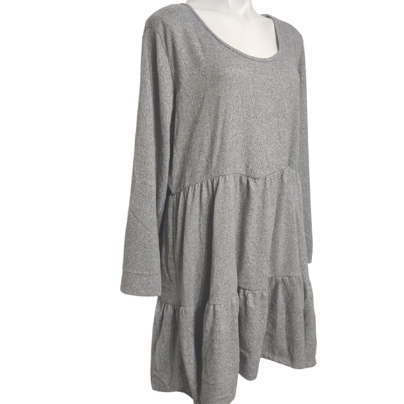 Cozy Gray Long Sleeve Soft Knit Dress Size 3XL NWT French Atmosphere - Picture 4 of 7